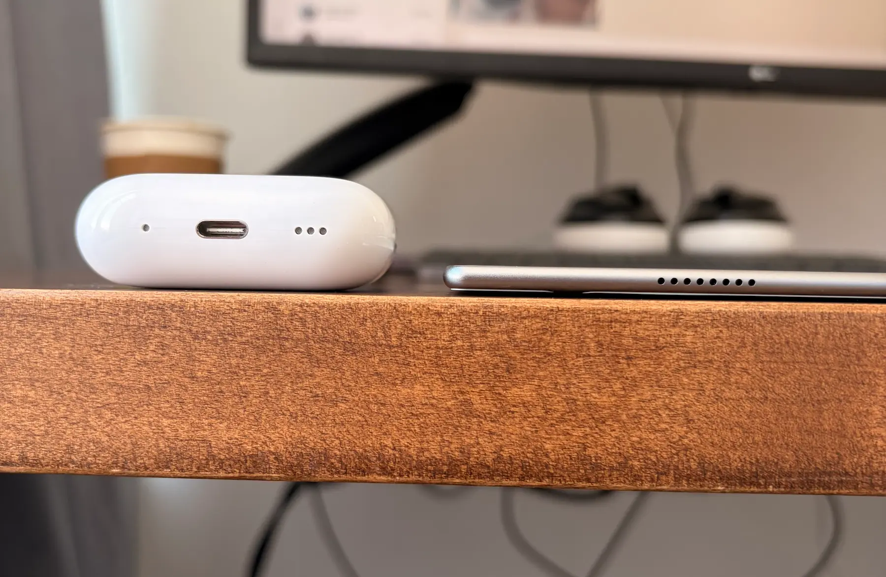 Boox tablet compared to AirPods case showing how thin it is